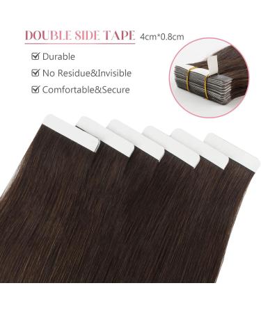 Sixstarhair Dark Brown Remy Tape In Hair Extensions Premium 100 Human Hair With Invisible Tape Attached Semi Permanent Hair Extensions 50g Color 2 Dark Brown 22inch  - Buy Online on GoSupps.com