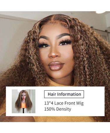 Beauty Forever #TL412 Curly Highlight 22 Inch Lace Front Wig - Brazilian Remy Human Hair Honey Blonde 13x4 Lace Frontal Pre Plucked 150% Density for Black Women - Buy Online on GoSupps.com