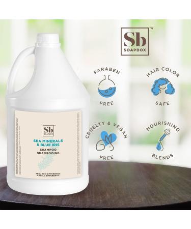 Vegan Sea Minerals & Blue Iris Shampoo - Color Safe, Sulfate & Silicone Free - Gallon Refill - Buy Online on GoSupps.com