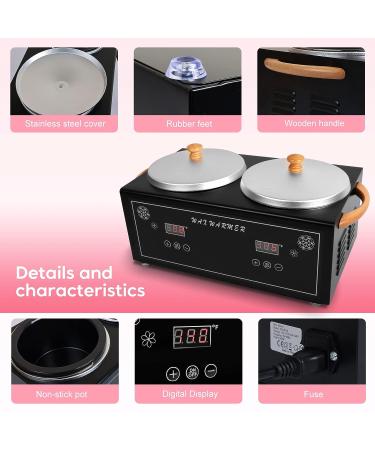 ChoJiah Double Wax Warmer - Professional Digital Display for Faster Hair Removal - Non-Stick Pot - Black (Digital) - Buy Online on GoSupps.com