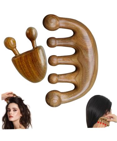 Natural lymphatic drainage massage 2PCs round tooth no-static head-sand massage comb hand hitch scalp massage scalp massage