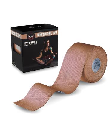 Effect Manufacture - (16ft x 2in) Roll - Kinesiology Tape - Kinesiotapes Waterproof & Elastic for Sports - Kinesiotape Physio Tape (Beige) 1 Roll Beige