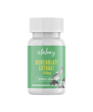Vitabay olive leaf extract 1200 mg 90 vegan capsules Olive Leaf Extract 20% oleuropein high-dose with sweater capsule cover Made in Germany