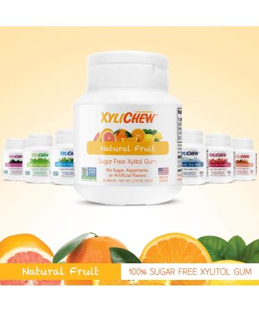 Xylichew Fruit Chewing Gum - 60 Pieces (2.75 oz) | Natural Sweetener, Sugar-Free - Buy Online on GoSupps.com