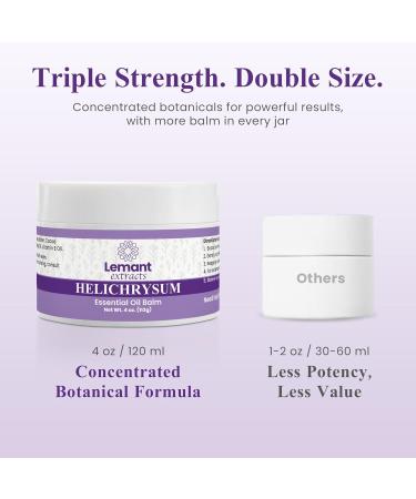 Lemant Extracts Helichrysum Balm (4 oz) Triple Strength Helichrysum Essential Oil Salve to Reduce Bruising Calm Redness & Support Skin Vitality (Includes One 4 oz Jar) - Buy Online on GoSupps.com