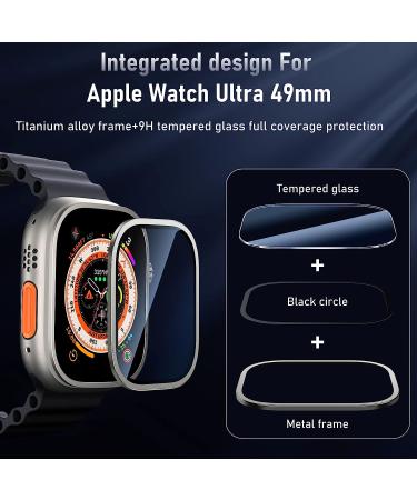 BAZO Apple Watch Ultra Screen Protector - 49mm Titanium Frame with 9H Tempered Glass - Buy Online on GoSupps.com