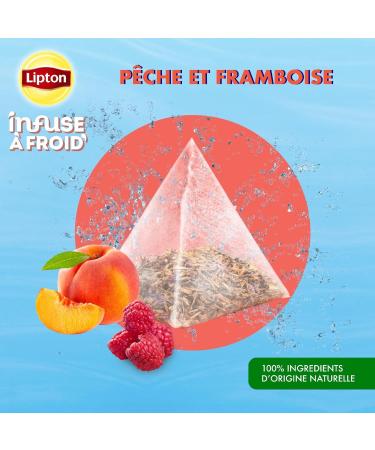 Lipton Raspberry Peach Cold Infuse Infused Water Flavored Water Take Anywhere 15 Pyramid Bags - Buy Online on GoSupps.com