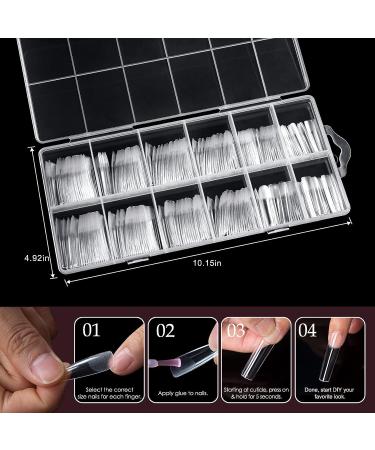 Ranrose Long Straight Nail Tips 240PCS - Professional Full Cover Gel x Acrylic Nails, 12 Sizes Pre-shaped XXL False Nails for DIY Press On Extensions - Half Matte Fake Nails - Buy Online on GoSupps.com