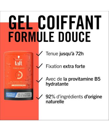 Schwarzkopf - Taft - Gel Tube Coiffant - Gel Force Maxx - Hold up to 72H - Very Strong Hold - Gentle on the hair - Long-lasting hold - No Sticky Effect - Provitamin B5 Formula - 300 ml - Buy Online on GoSupps.com