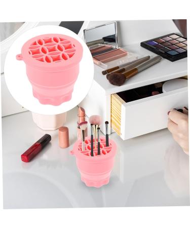 HAKIDZEL Makeup Brush Cleaner Cup Makeup Brush Cleaning Bowl Retractable Silicone Scrub Cup Drying Rack Clean Brush Silica Gel Makeup Brush Cleaner Make Up Brush Cleaner 9.20X9.20X8.60CM Pink - Buy Online on GoSupps.com