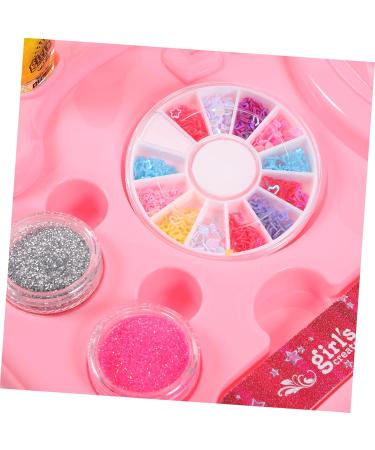 Ipetboom 1 Set Nail Art Set Toy Nail Art Kit Glitter Powder Toys for Little Girls Toy for Kids Toys for Girls Kids Playset Girls Suit Manicure Plastic Make up Kit Child Pink - Buy Online on GoSupps.com