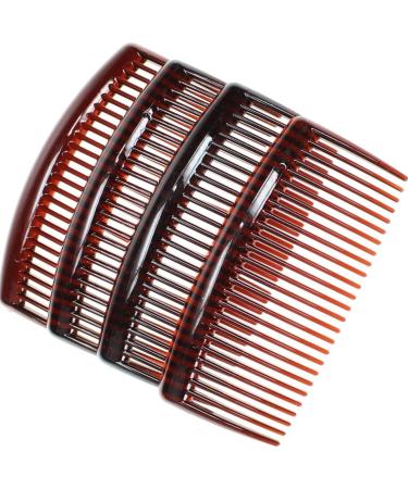 4 Pack of Large 9cm Plain French Side Hair Combs Slides Grips Clips Hair Accessories for Women Girls by Glitz4Girlz (Tort Brown) - Buy Online on GoSupps.com