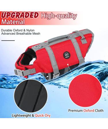 Emust Dog Life Preserver - High Buoyancy Flotation Vest for Small Medium & Large Dogs - Perfect for Swimming & Beach Activities - NEW RED - Buy Online on GoSupps.com
