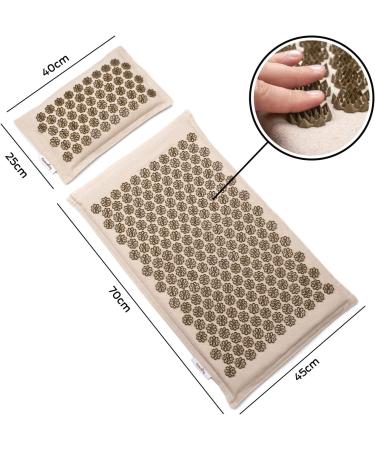 Buy Naturling Acupressure Mat Set - 70x45cm with Pillow & Bag | Eco-Friendly Linen & Coconut Fiber | International Shipping - Buy Online on GoSupps.com