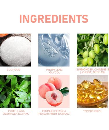 Peach Lip Scrub Moisturizing Exfoliating Treatment for Dry Chapped Lips Natural Ingredients with Jojoba Oil Vitamin E 30g with Applicator - Buy Online on GoSupps.com