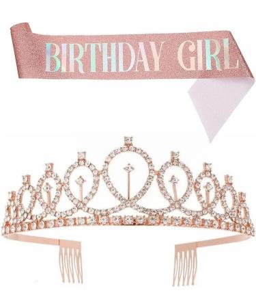 Birthday Queen Sash Tiara Kit Beautiful Birthday Crown Sash for Women Girls Birthday Party Favors Set 14 - Buy Online on GoSupps.com