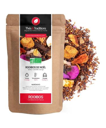 Th s & Traditions Organic Christmas Rooibos: Cinnamon Orange | 100g Loose Leaf Bag | Certified Organic Agriculture