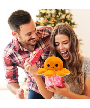 FASTEXX Octopus Reversible Plushie - Double-Sided Flip Mood Octopus Toy for Kids, Friends & Family | Sweet Gift for Any Occasion- Orange - Buy Online on GoSupps.com