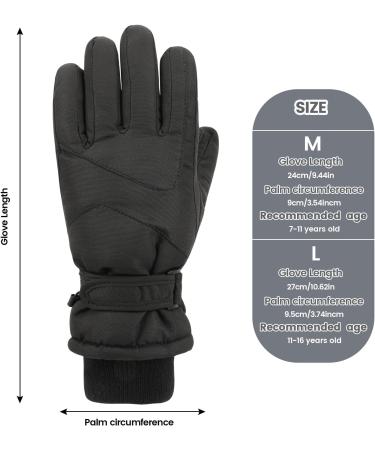 QKURT Kinder Boys Ski Gloves - Waterproof Winter Gloves for Cold Weather | Warm Fleece Snowboard Gloves - Buy Online on GoSupps.com