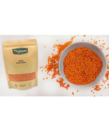 Organic Red Split Lentils - High Fibre High Protein No Additives No Preservatives Raw Vegan GMO-Free Certified Organic - Perfect for Soups Curries - Thames Organic 1kg 1 kg (Pack of 1) - Buy Online on GoSupps.com
