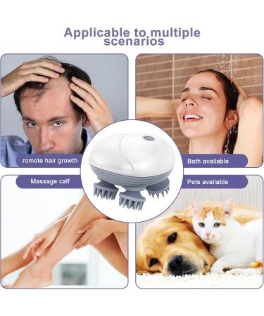 OQIMAX Portable Electrical Head Massage Device - 4 Massage Heads 3 Modes IPX6 Waterproof Wireless & USB Charging Relaxation & Deep Cleaning - Buy Online on GoSupps.com