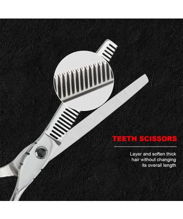 Professional Hair Cutting Scissors & Thinning Shears Kit - 6.5 Grooming Set for Men, Women & Pets with Comb & Case - Buy Online on GoSupps.com