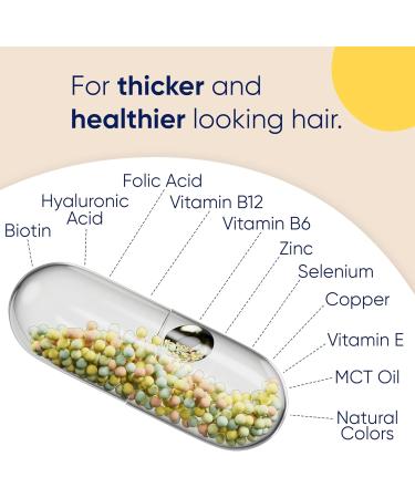 Moerie Hair Growth Supplement for Women & Men - Hair Skin and Nails Vitamins With Biotin, Q10 & Minerals - For Thicker, Fuller Hair & Hair Loss Treatment - Advanced Beadlet Delivery System - 180 Pills - Buy Online on GoSupps.com