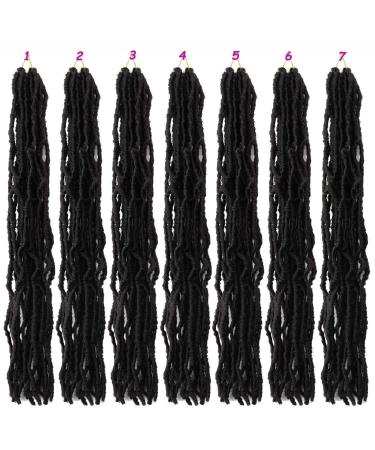 24 Inch Soft Locs Crochet Hair: 7 Pack Curly Wavy Faux Locs Crochet Braids for Black Women - Pre Looped Natural Butterfly Crochet Hair (1B) - Buy Online on GoSupps.com