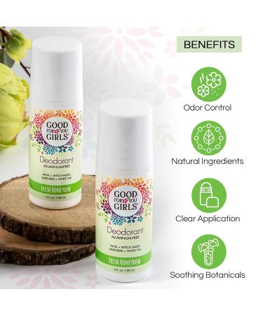 Good for You Girls Aluminum-Free Natural & Vegan Deodorant for Kids Preteens Teens Safe & Effective Odor Protection Clear Roll-On Natural Fragrance | Fresh Honeydew 3 oz (Pack of 1) Fresh Honeydew 3 Fl Oz (Pack of 1) - Buy Online on GoSupps.com