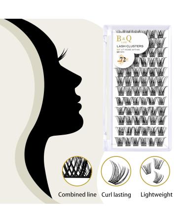 Buy BQ Lash Single Eyelash Clusters - Colored DIY Lashes for Home Extensions | B10 B02 B09 Black Eyelashes - 72 Clusters - Buy Online on GoSupps.com