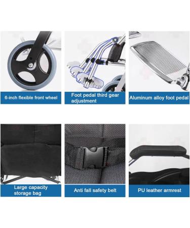 Wheelchair Folding Manual Wheelchair Lightweight Aluminum Transport Wheelchair for Adults Suitable for Home Nursing Home (Small Rear Wheel) - Buy Online on GoSupps.com