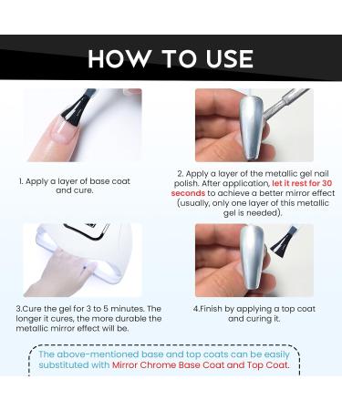 Buy Gunmetal Glint Metallic Gel Nail Polish - 7ml Mirror Chrome Long-Lasting Shine Soak Off UV/LED Nail Art - Buy Online on GoSupps.com