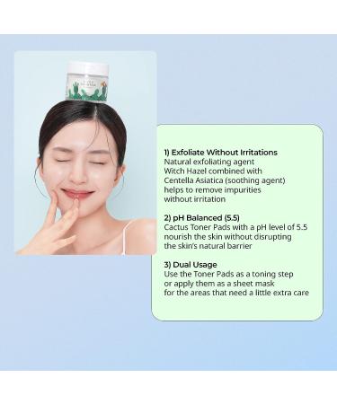 YADAH Cactus Toner Pads 5.07 oz - Cruelty Free Exfoliating Toning Treatment for Clear Skin - Buy Online on GoSupps.com