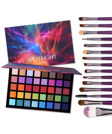UCANBE Makeup 60 Colors Eyeshadow Palette, Highly Pigmented Rainbow Eye  Shadow Palettes Sets, Pro Matte Shimmer Metallic Long Lasting Waterproof  Blendable Powder Make Up Pallet Cosmetics Gift Kit Rainbow Shades