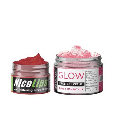 Glamorous Hub Bella Vita Bio Combo Nicolips Lip Peeling cream Balam for dark lips pigmentation & fairness face cream for bright skin for women & men with aloe rose osmanthus