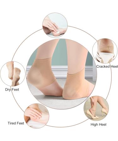 3 Pairs Gel Heel Protectors Padded Heel Socks Heel Support for Plantar Fasciitis Silicone Moisturizing Socks Ventilate Gel Socks for Open Toe Care Skin Cracked Heel Men Women - Buy Online on GoSupps.com