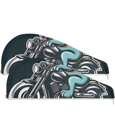 Cool Dog Hair Towel 2 Pack - Super Absorbent Quick Dry Hair Turbans with Button Twisty Wrap for Women & Girls - Buy Online on GoSupps.com