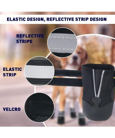 Avvrel Dog Boots for Injured Paws Set of 4 Dog Shoes Dog Walking Boots with Adjustable Reflective Straps and Anti Slip Sole for Small Medium Large Dogs (L Black) L Black - Buy Online on GoSupps.com