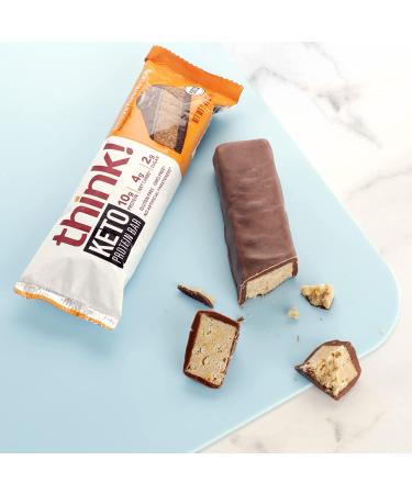 Think! Keto Protein Bars - Chocolate Peanut Butter Pie | Low Carb, Low Sugar, Gluten Free, 10g Protein, 4g Net Carbs (12 Count) - Buy Online on GoSupps.com