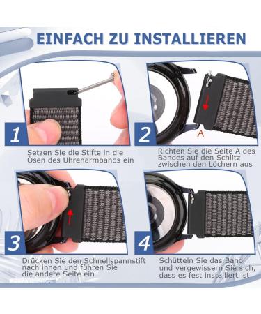 Runostrich Quick Release Watch Bracelet - 18mm 19mm 20mm 22mm | Sport Straps for Men & Women - Dark Black & Iron Gray - Buy Online on GoSupps.com