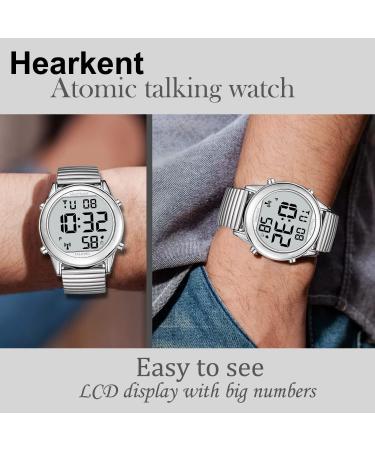 Hearkent Atomic Digital Talking Watch for Seniors - US Signal Auto Time & Date Large Numbers Loud & Clear - Perfect Gift for Older Adults - Buy Online on GoSupps.com