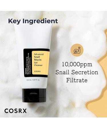 COSRX Snail Mucin Gel Cleanser 5 fl.oz | Korean Skin Care with Snail Secretion Filtrate - Buy Online on GoSupps.com