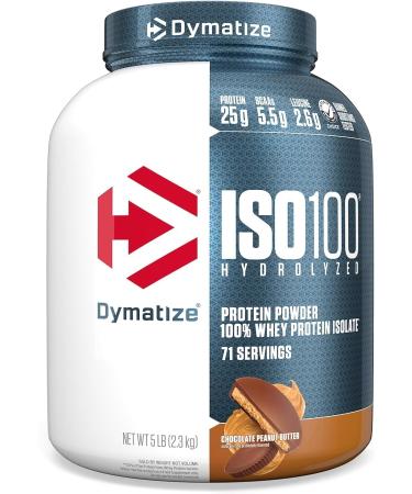 Dymatize ISO100 Hydrolyzed Protein Powder 100% Whey Isolate Protein 25g of Protein 5.5g BCAAs & Elite Casein - Chocolate 4lb - Buy Online on GoSupps.com