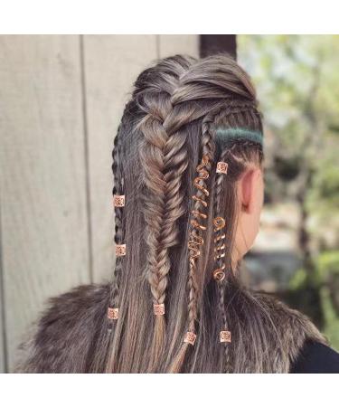 Hair Clip Celtic Alloy Hair Pins | Dreadlock Beads Braid Hair Cuffs Jewelry Accessories for Women Braids Decoration Tosier Rose Gold - Buy Online on GoSupps.com