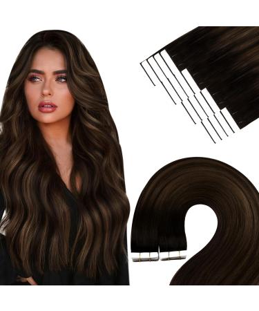 Youngsee real hair Extensions tape ombre 40cm tape extensions real hair dark brown ombre medium brown tape in extensions invisible tape extensions skin weft tape in hair extensions 50g #2/2/6 40 cm 3- #2/2/6