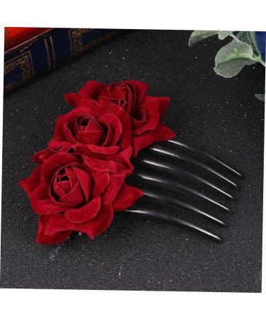Angoily 1pc Comb Hair Clip Hair Pin Bobby Pins Black Hair Barrettes Rose Hair Black Barrettes The Rose for Women Floral Hairpin Flower Clip Blossom Rose Color Bride Flowers - Buy Online on GoSupps.com