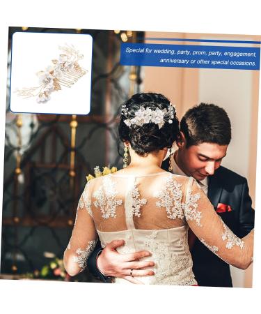 Minkissy Bridal Hair Clips | Gold Pearl Wedding Hair Comb | Crystal Hair Side Ridge Clip for Brides & Bridesmaids - Buy Online on GoSupps.com