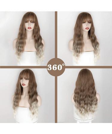 Blonde Long Wavy Curly Pony Wig for Black Women - Ombre Synthetic Heat Resistant 24 Wig - Buy Online on GoSupps.com