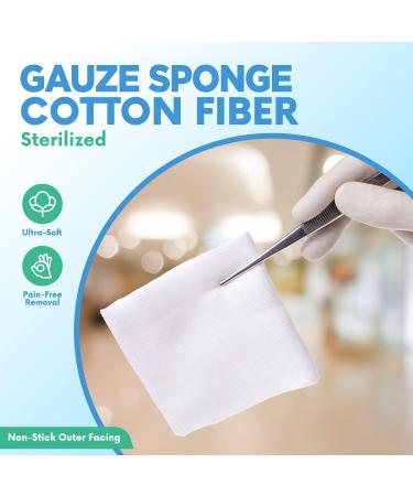 HEALQU Woven Gauze Pads 4x4 12 Ply - Sterile and Absorbent Surgical Sponges for Wound Care - 50 Pack - Buy Online on GoSupps.com