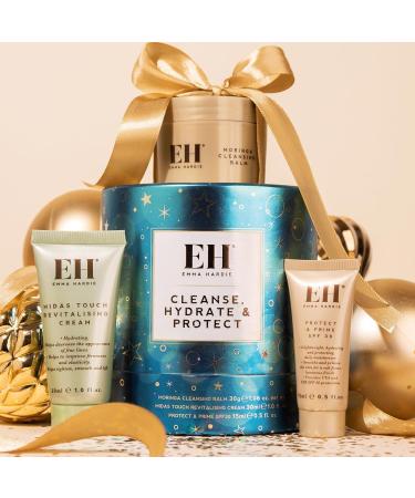 Emma Hardie Cleanse Hydrate & Protect Gift Set - Moringa Cleansing Balm Midas Touch Cream & SPF30 Moisturiser | Natural & Cruelty Free | International Shipping Available - Buy Online on GoSupps.com